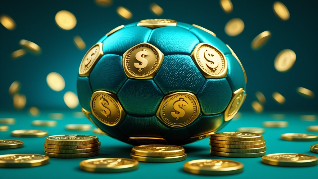 golden coins and a football with bonus concept